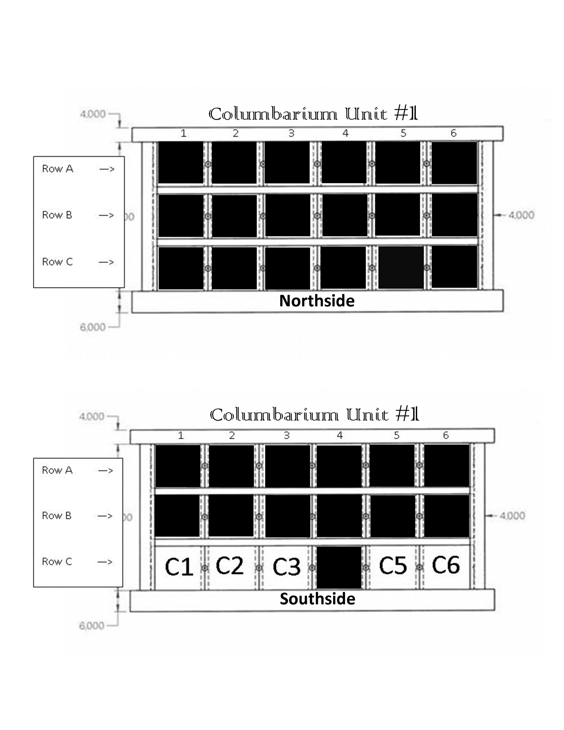 Used Niche Map – Columbarium 1 CURRENT